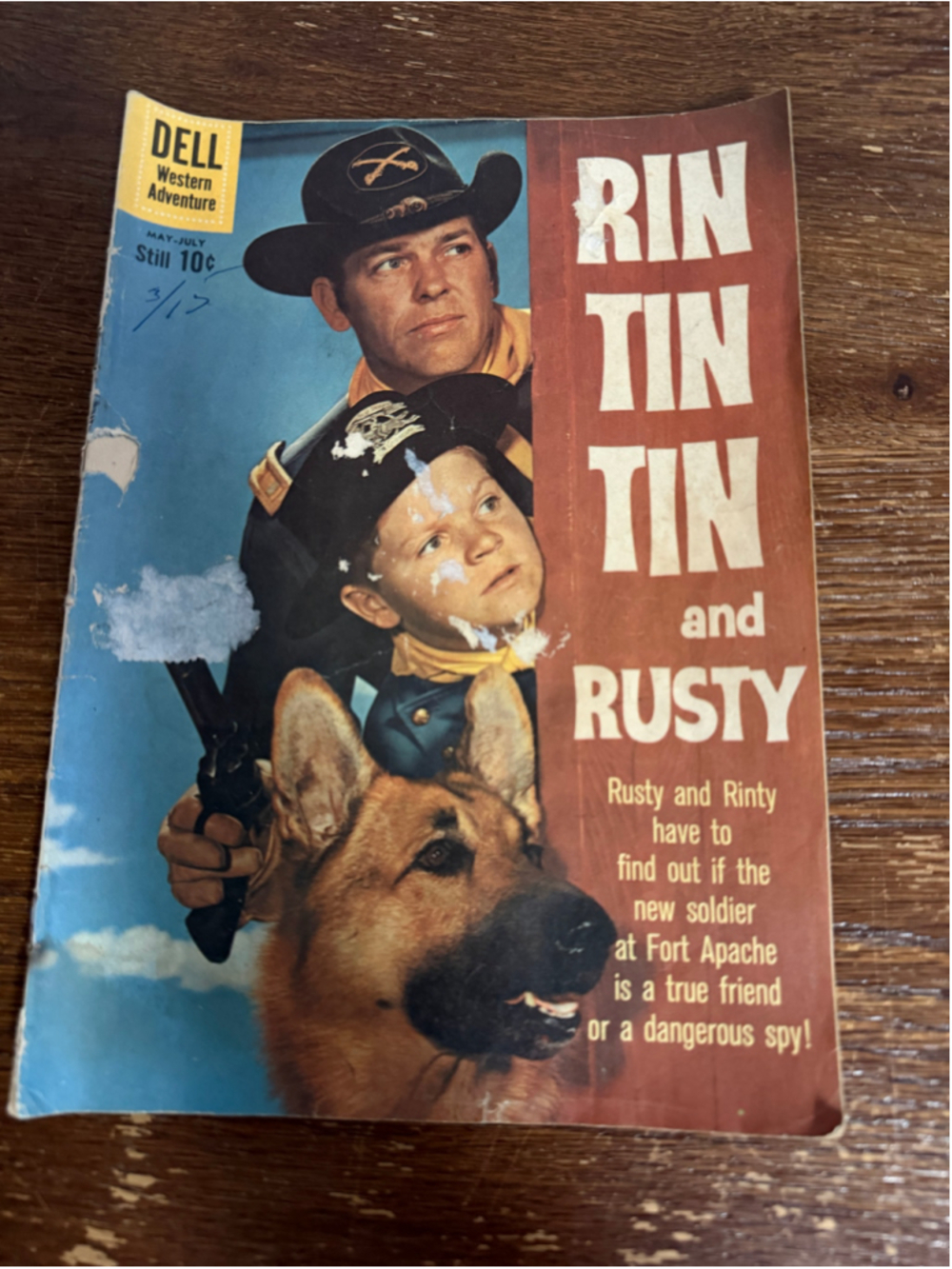 Vintage Rin Tin Tin and Rusty Dell Comic May July 10 Cent Western Silver Age